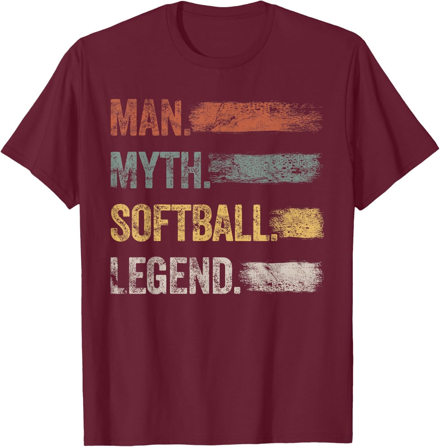 The Softball Legend Retro Baseball Men Softball T-Shirt - T-Shirt | Maroon