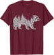 Bear silhouette forest nature for lovers of animal wildlife T-Shirt - T-Shirt | Maroon