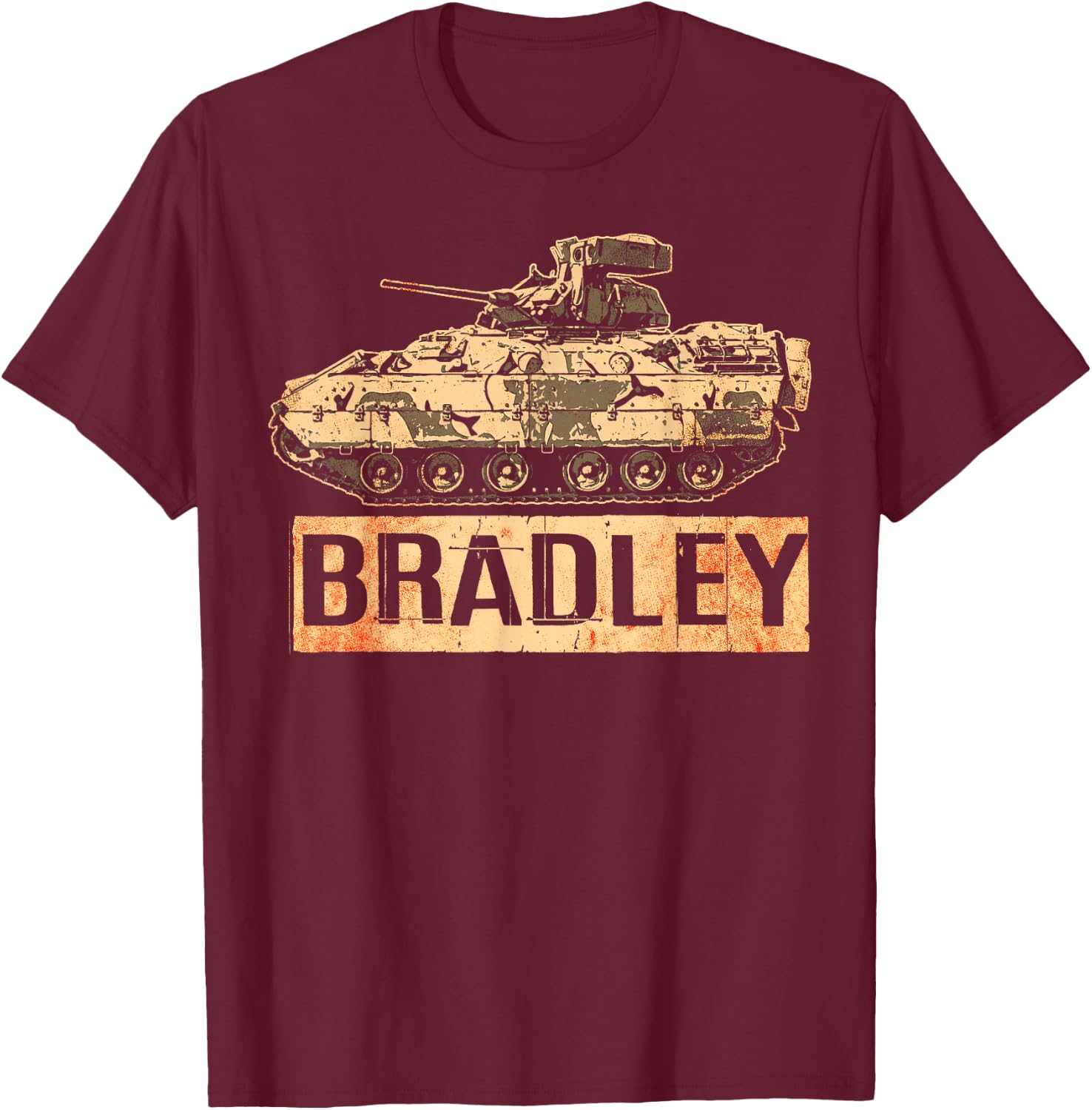 Bradley Fighting Vehicle USA America American Military T-Shirt - T-Shirt | Maroon