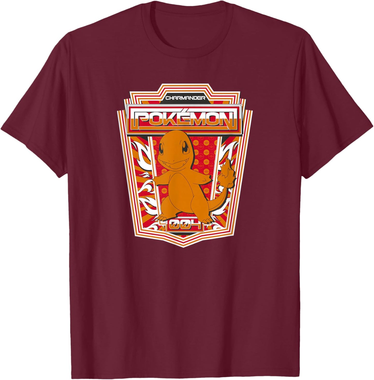 Pokémon Charmander 004 Color Pop Badge T-Shirt - T-Shirt | Maroon