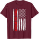 USA US American Flag Australian Rules Football T-Shirt - T-Shirt | Maroon