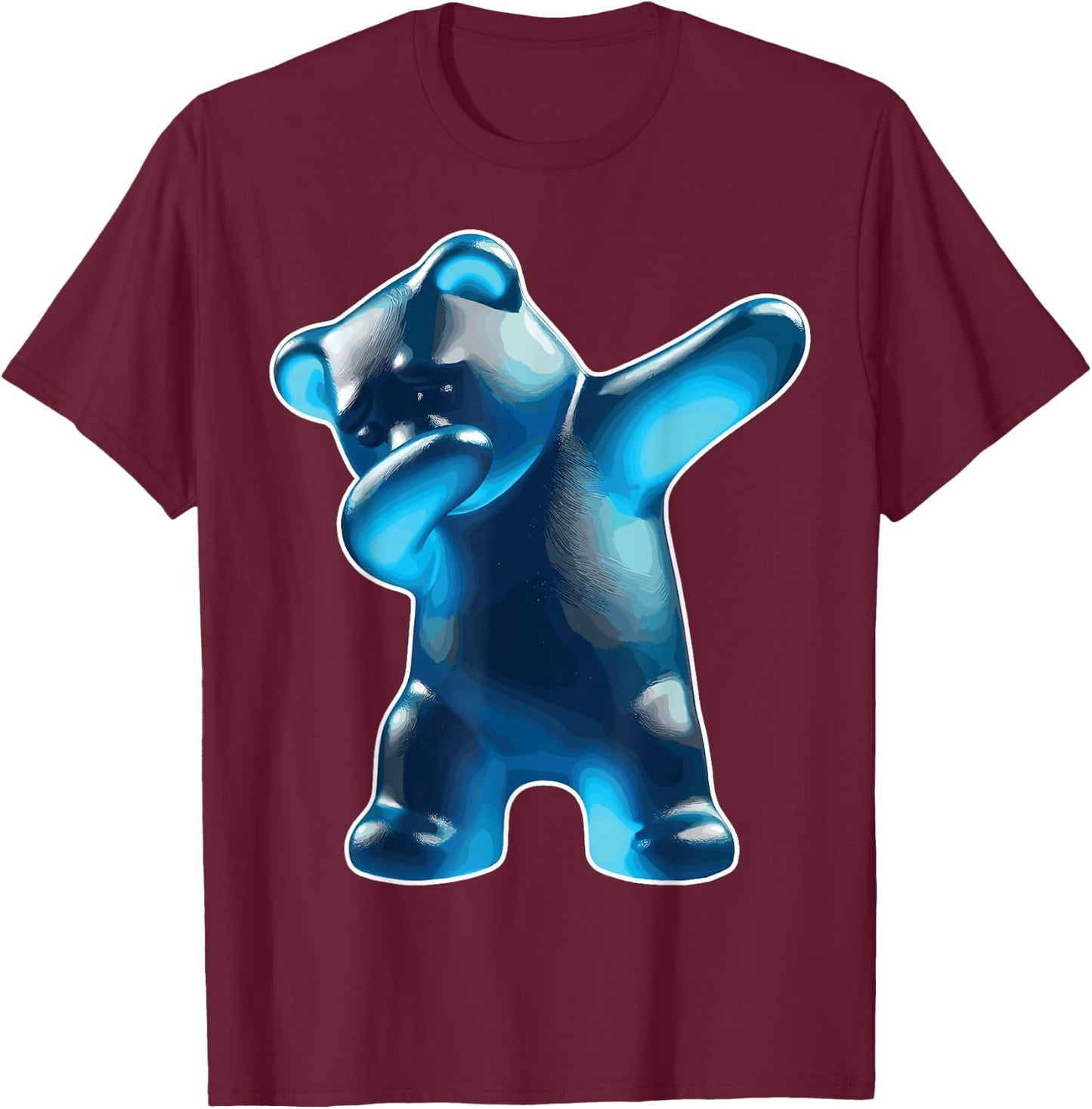 Gummy Bear, Blue Gummy Bear, Dabbing Gummy Bear T-Shirt - T-Shirt | Maroon