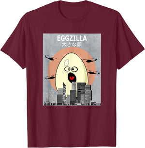 Eggzilla Chicken Egg Funny T-Shirt - T-Shirt | Maroon