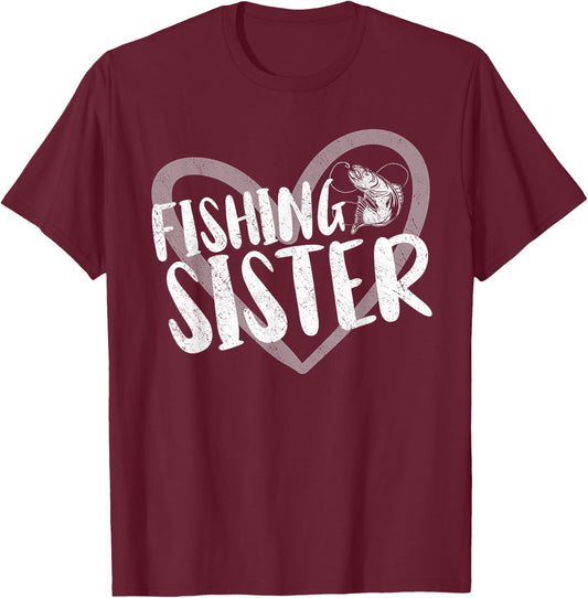 Fishing Sister T-Shirt - T-Shirt | Maroon