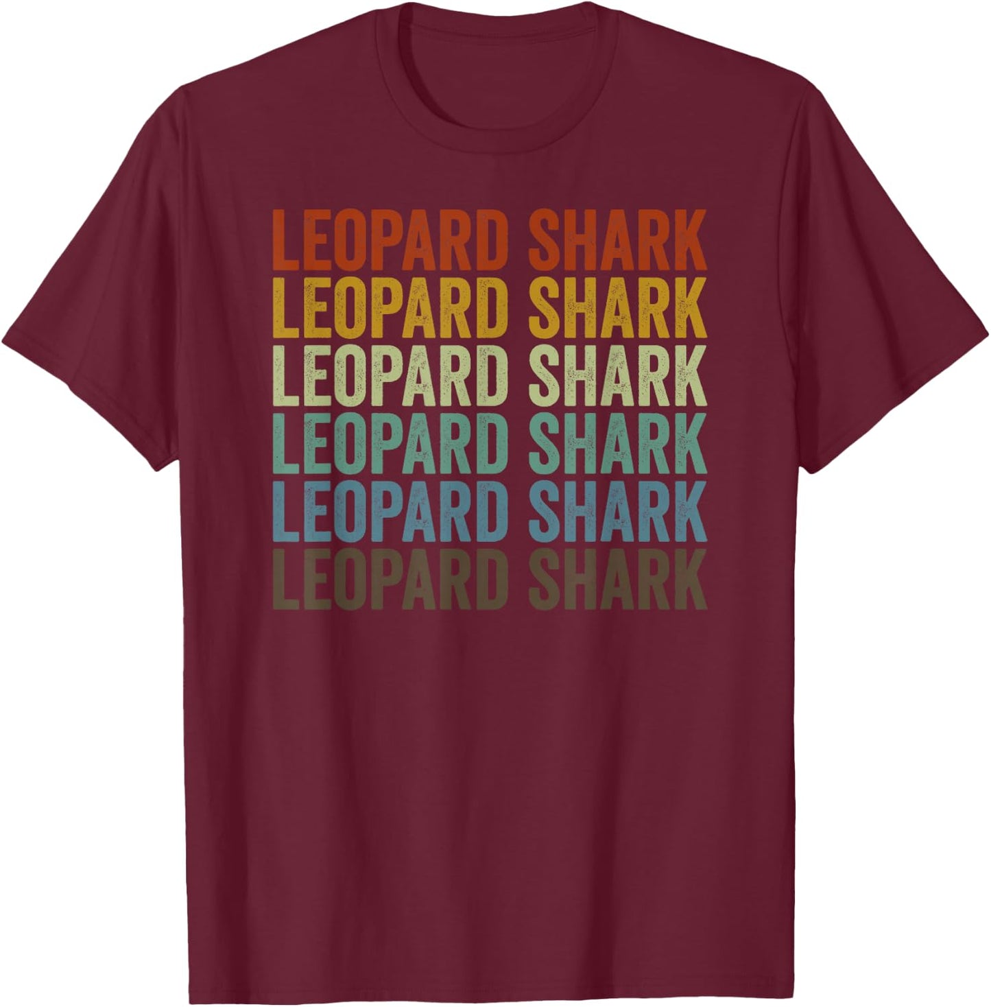 Leopard Shark Retro T-Shirt - T-Shirt | Maroon