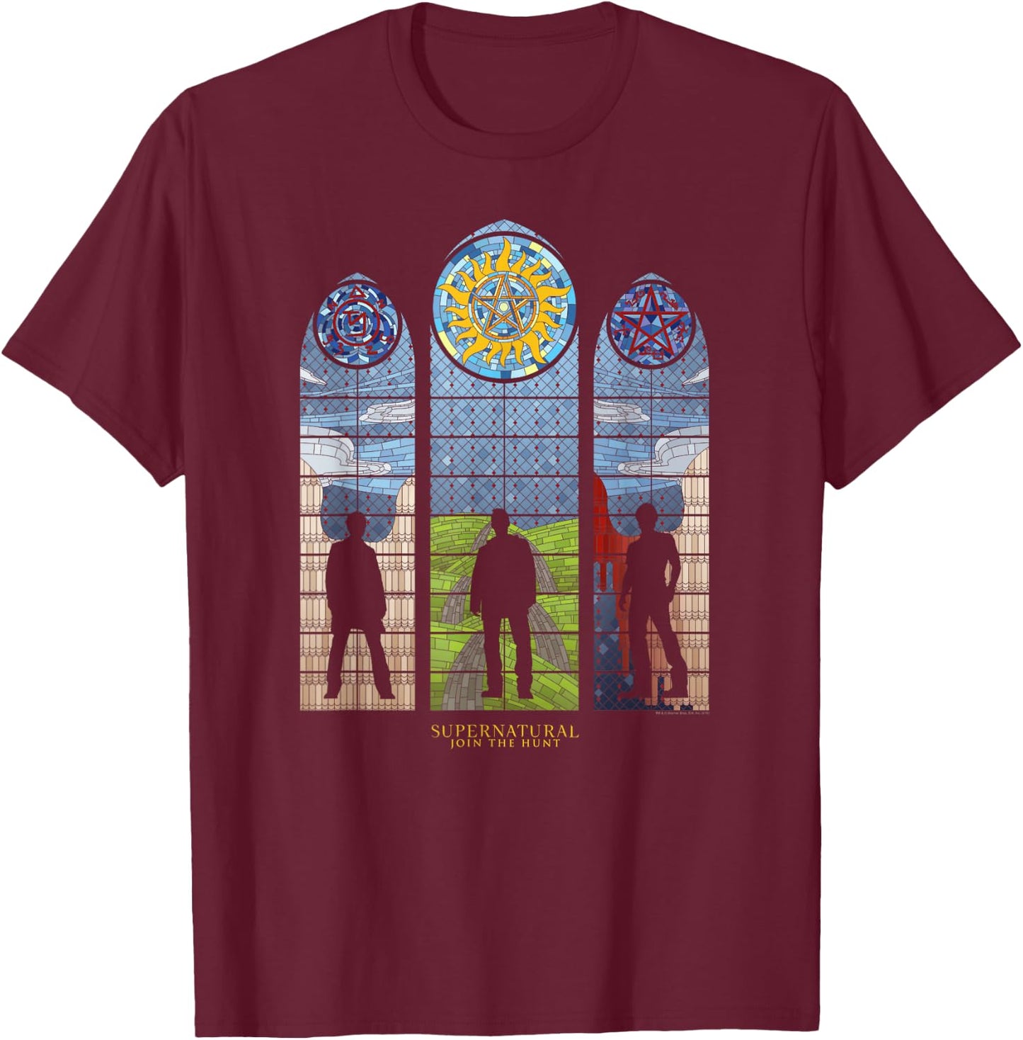 Supernatural Stained Glass T-Shirt - T-Shirt | Maroon