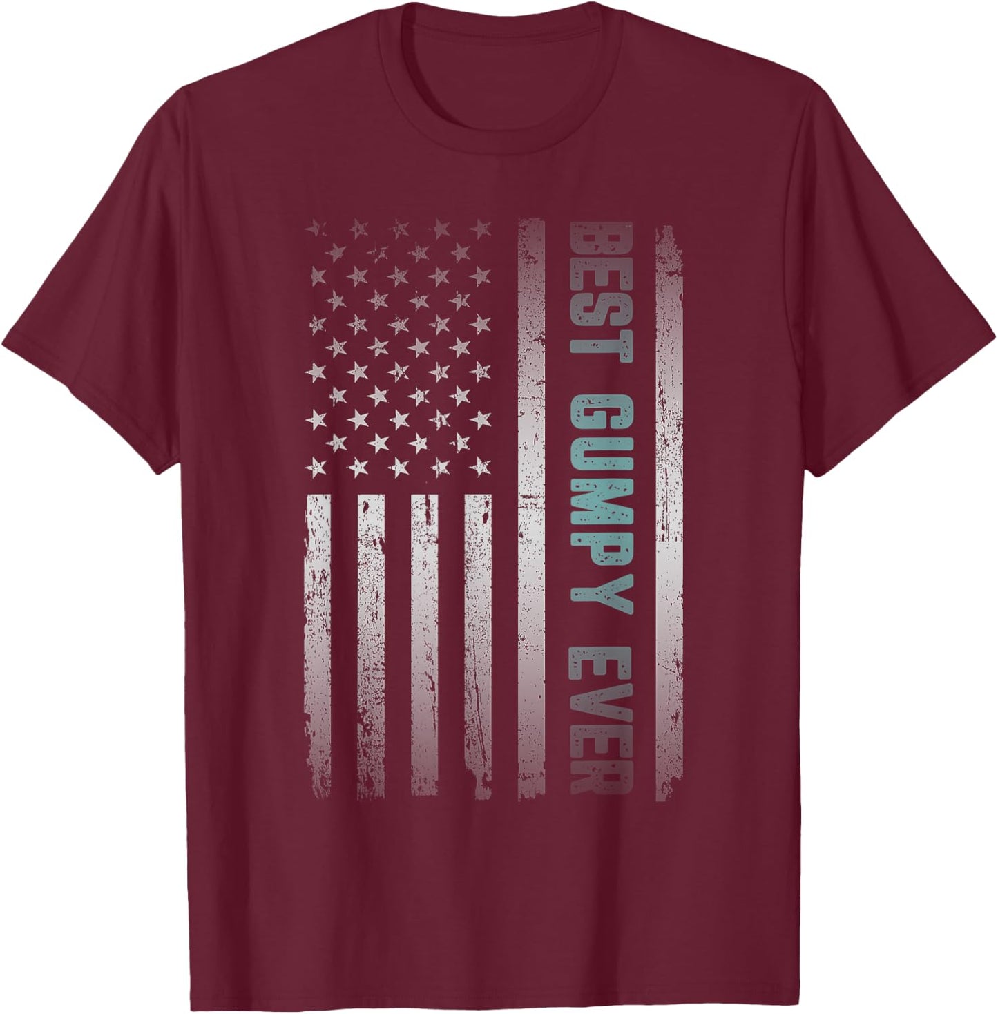 Best GUMPY Ever With US American Flag Father's Day Men T-Shirt - T-Shirt | Maroon