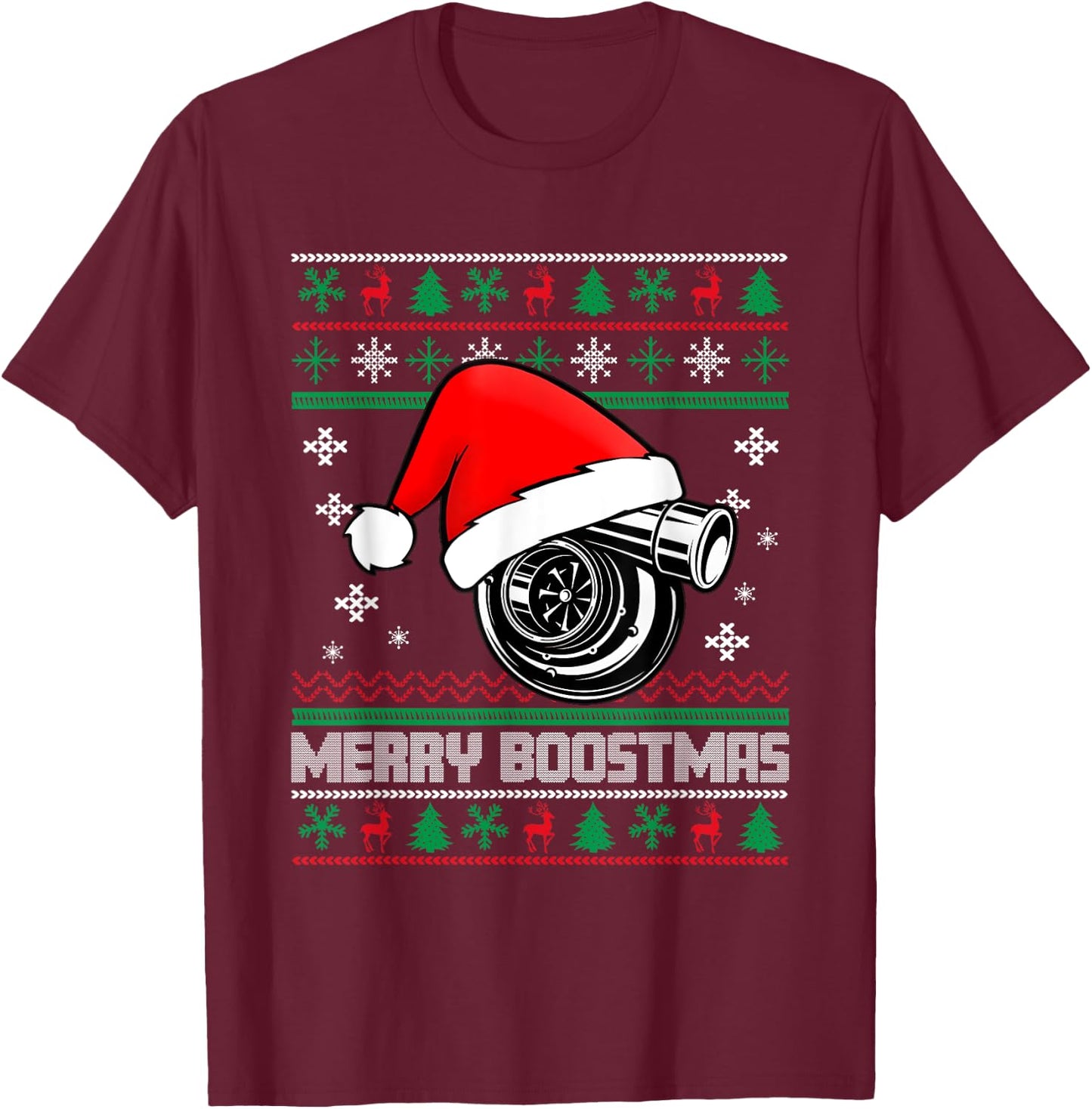 Merry Boostmas Turbo Christmas Vintage T-Shirt - T-Shirt | Maroon