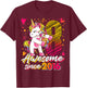 8 Years Old Flossing Unicorn Gifts 8th Birthday Girl Party T-Shirt - T-Shirt | Maroon