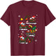 Kids Construction Excavator Christmas Tree for Boys Girls Toddler T-Shirt - T-Shirt | Maroon