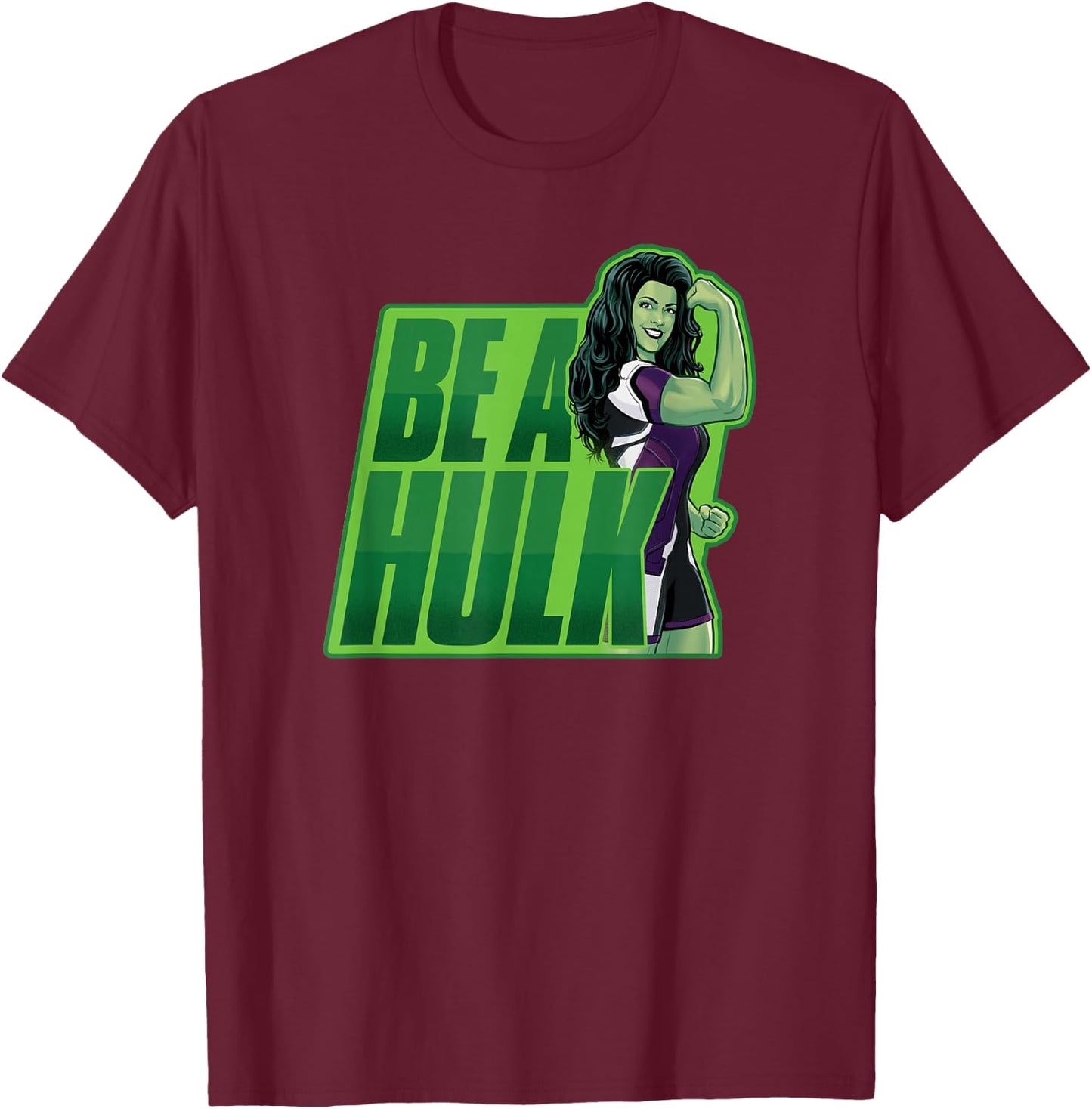 Marvel She-Hulk Be A Hulk Jennifer Walters Power Pose T-Shirt - T-Shirt | Maroon