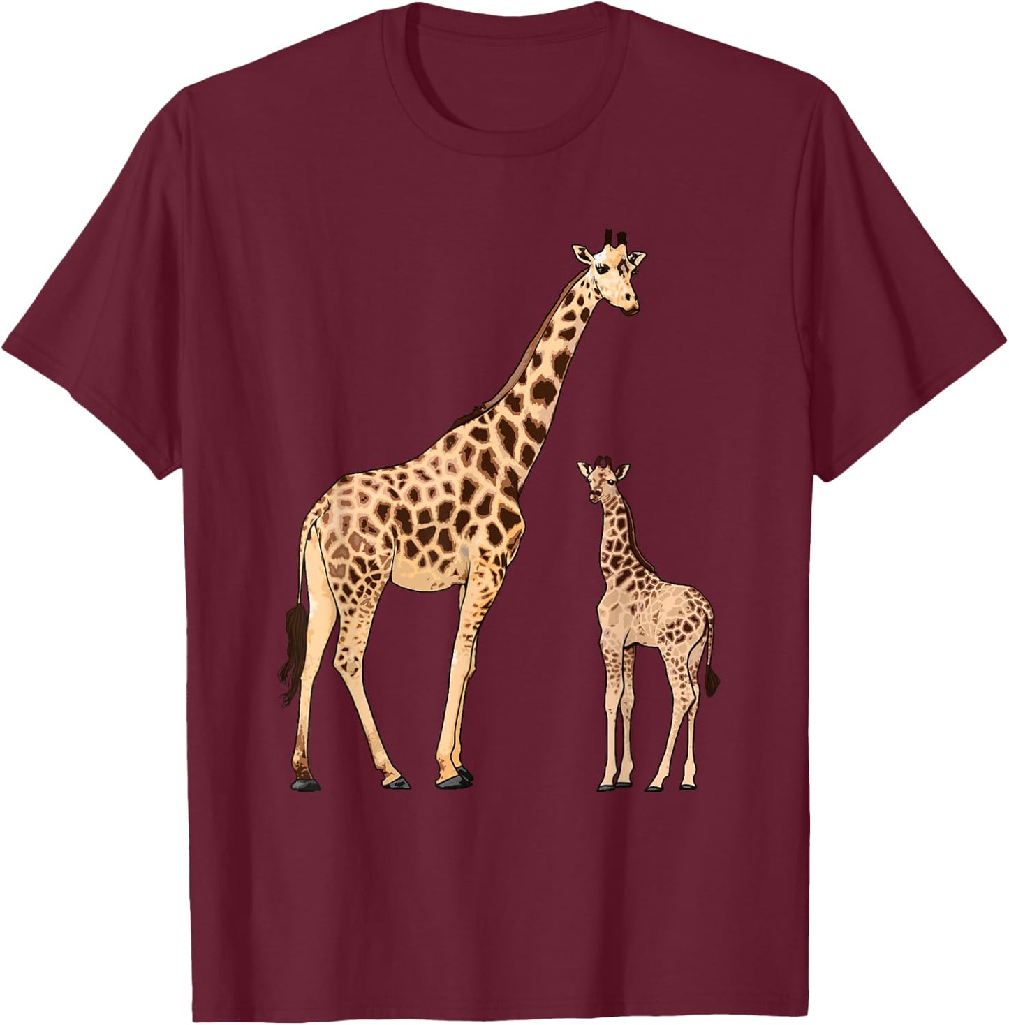 Funny Giraffe Design Kids Boys Girls Giraffe Lover T-Shirt - T-Shirt | Maroon