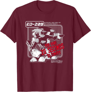 Robocop ED 209 - Black - Men's - Small - Short Sleeve - Modern Cartoon T-Shirt - T-Shirt | Maroon