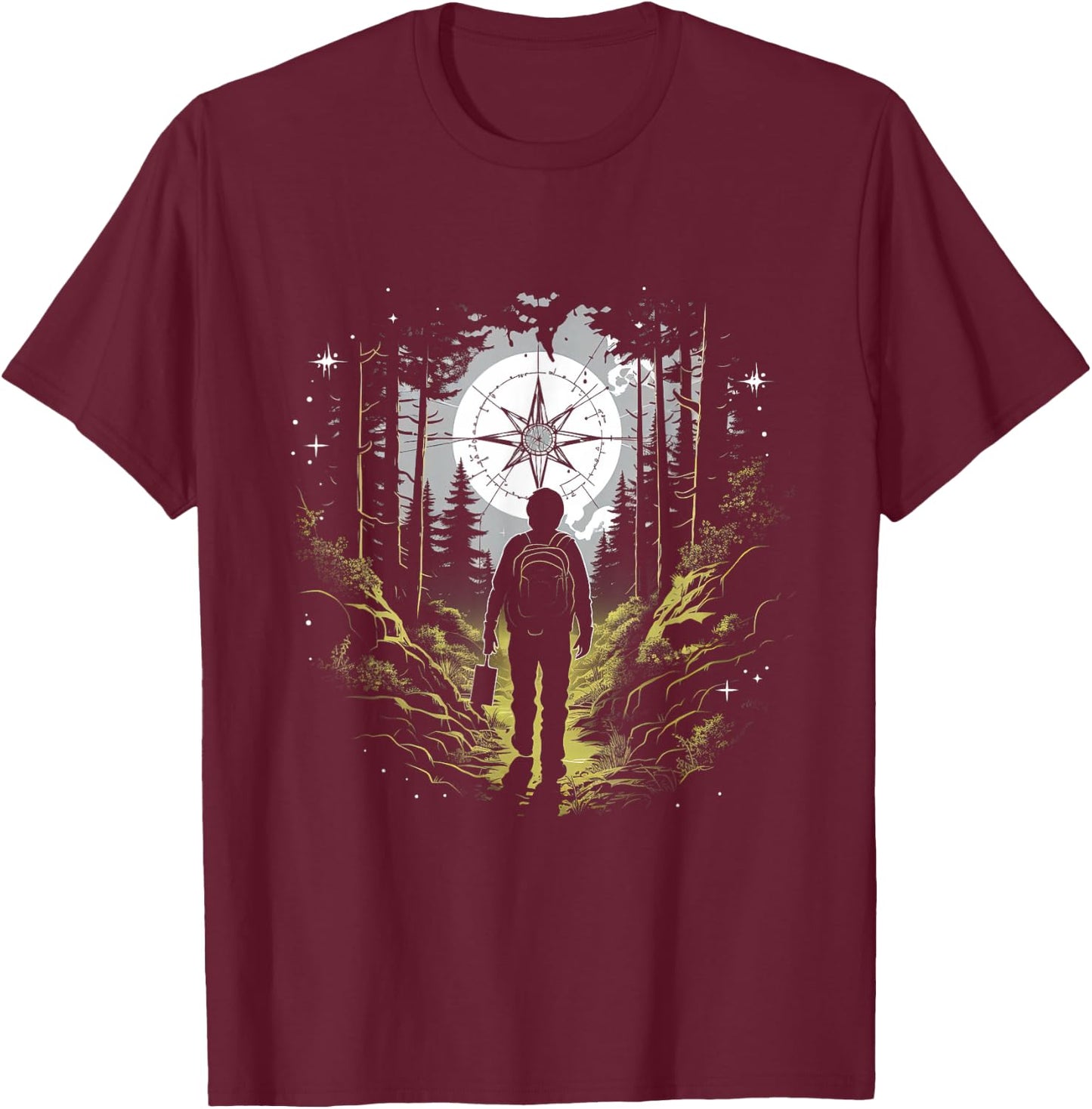 Geocaching Nature Compass Adventure T-Shirt - T-Shirt | Maroon