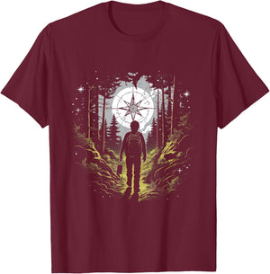 Geocaching Nature Compass Adventure T-Shirt - T-Shirt | Maroon