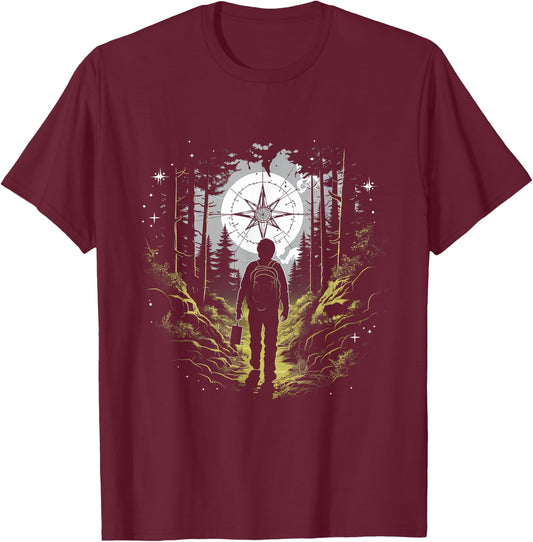 Geocaching Nature Compass Adventure T-Shirt - T-Shirt | Maroon