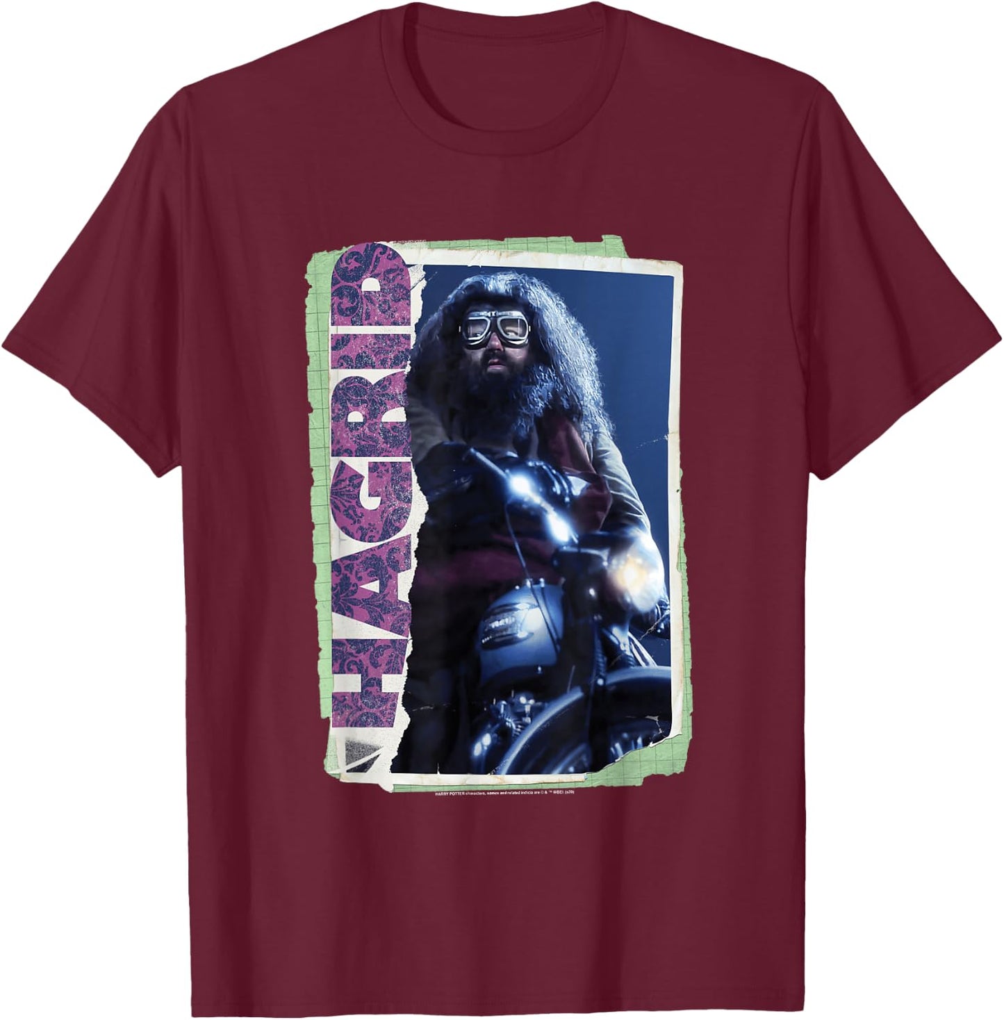 Harry Potter Rubeus Hagrid Photo Collage T-Shirt - T-Shirt | Maroon