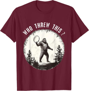 Dirhame Disc Golf Funny Bigfoot , Black, Small T-Shirt - T-Shirt | Maroon