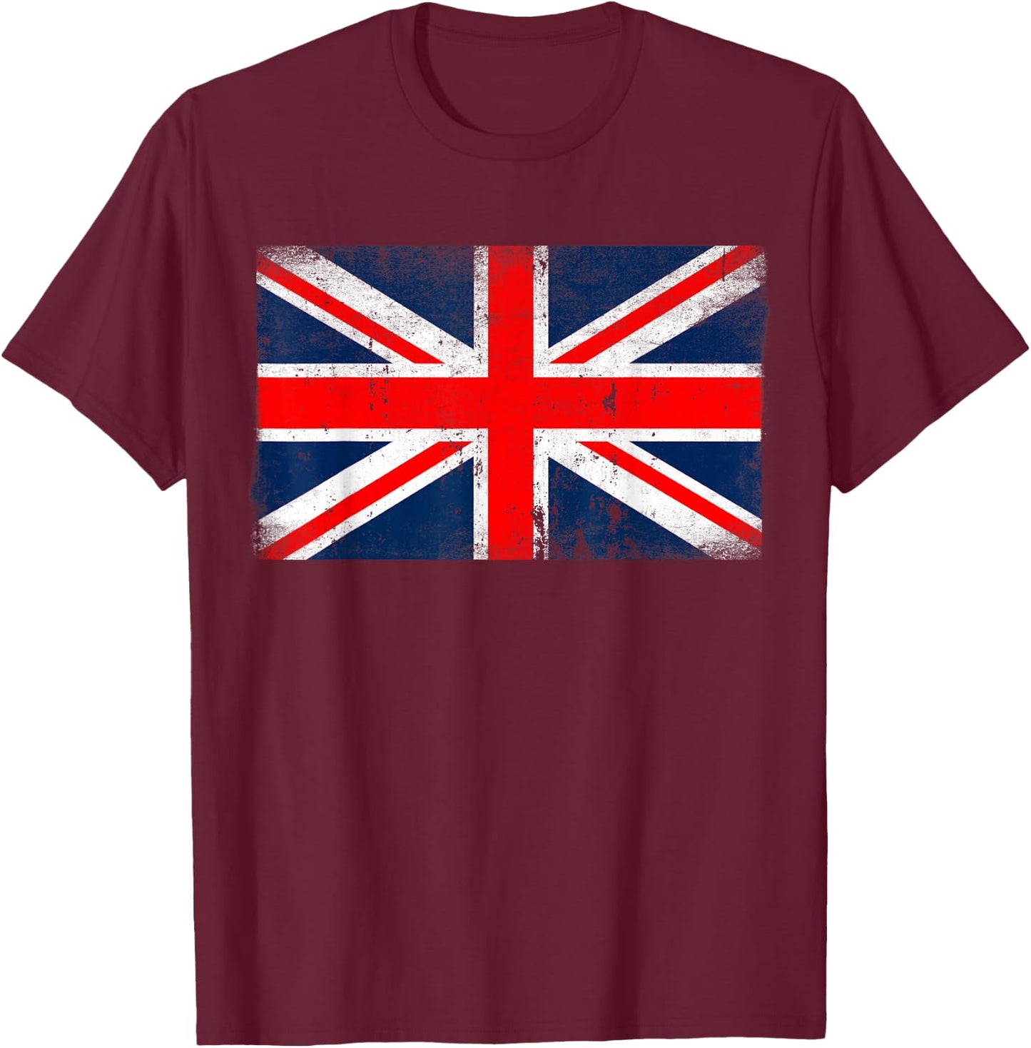 Union Jack Flag United Kingdom Great Britain England British T-Shirt - T-Shirt | Maroon