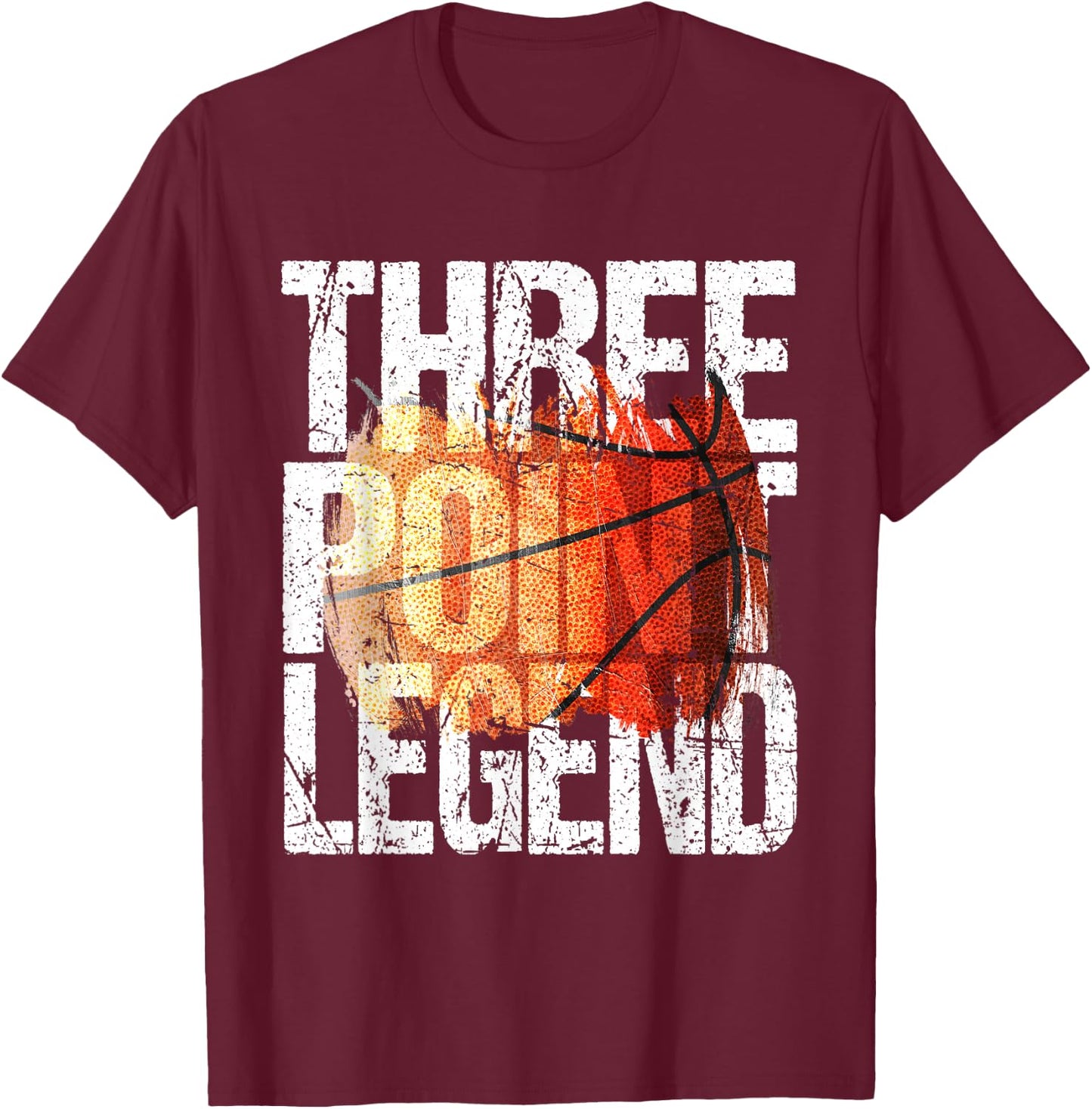 Basketball Player 3 Point Shot - Three Point Legend T-Shirt - T-Shirt | Maroon