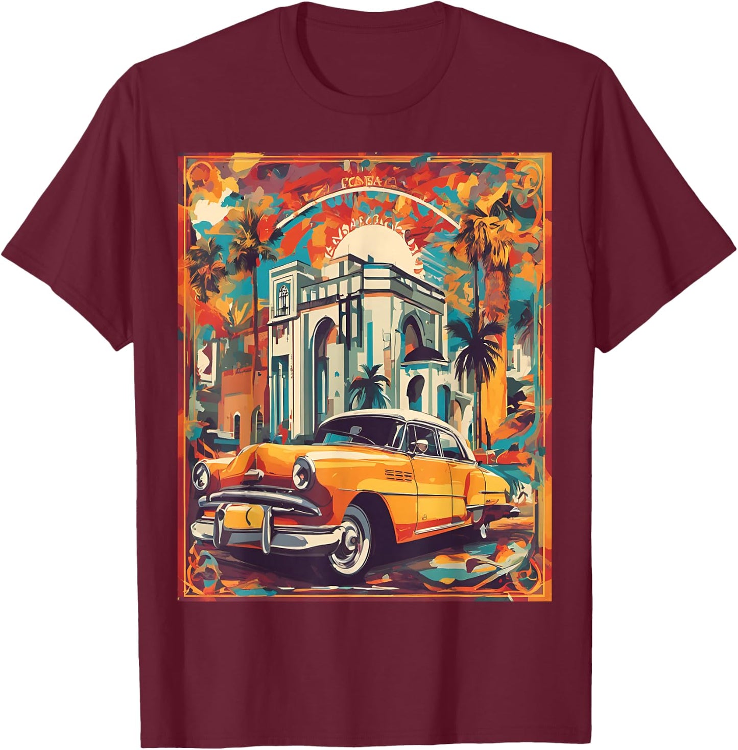 Classic Casablanca Romance Sticker T-Shirt - T-Shirt | Maroon