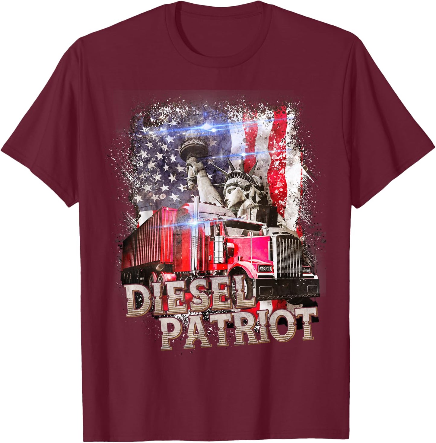 Trucker Men Women Road Lorry Big Rig Trucking Truckin' T-Shirt - T-Shirt | Maroon