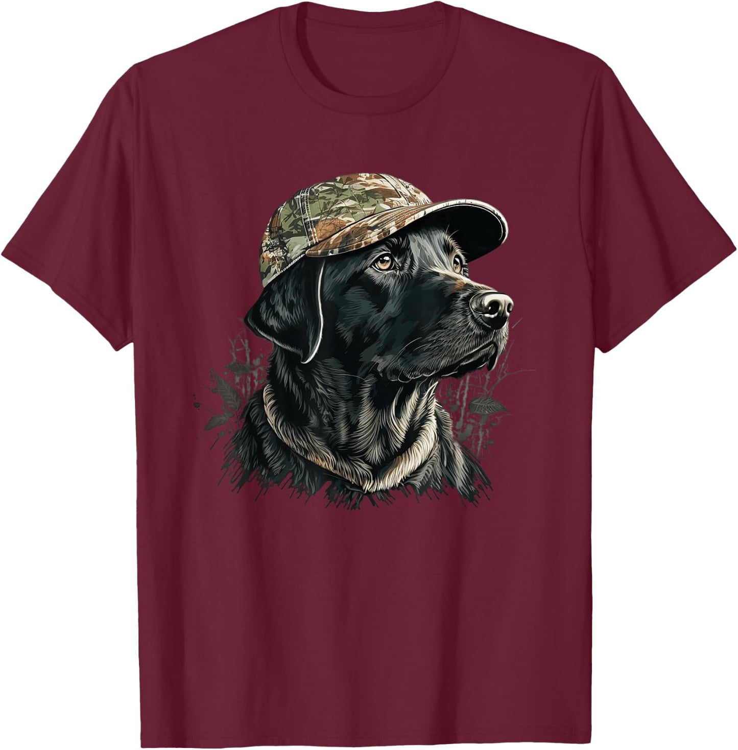 Labrador Duck Hunting Partner Camo Hat Waterfowl Hunter Dog Men Women T-Shirt - T-Shirt | Maroon