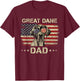 Great Dane Dad Dog Lovers American Flag 4th Of July T-Shirt - T-Shirt | Maroon