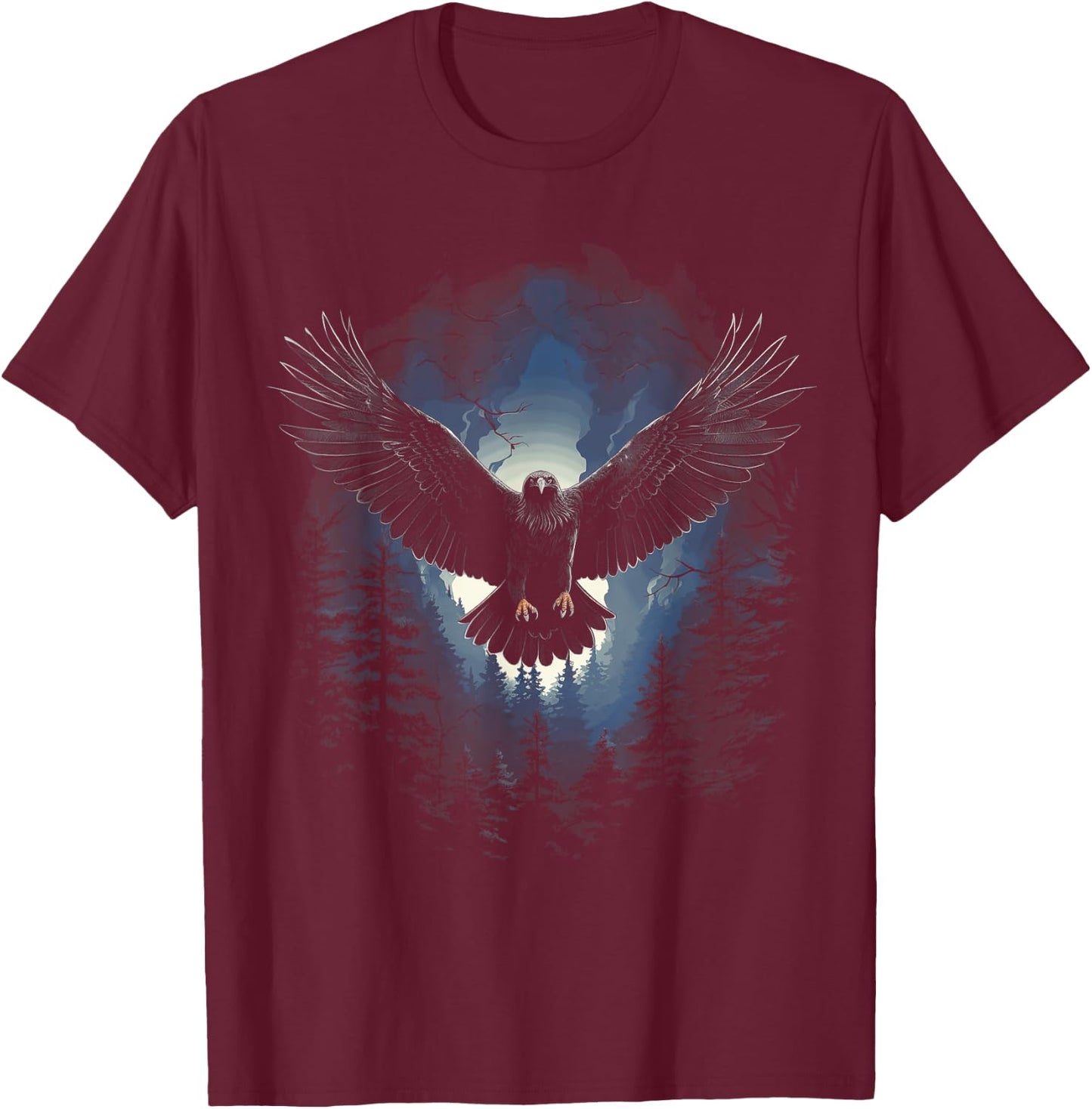 Eagle Forest Animal Wildlife T-Shirt - T-Shirt | Maroon