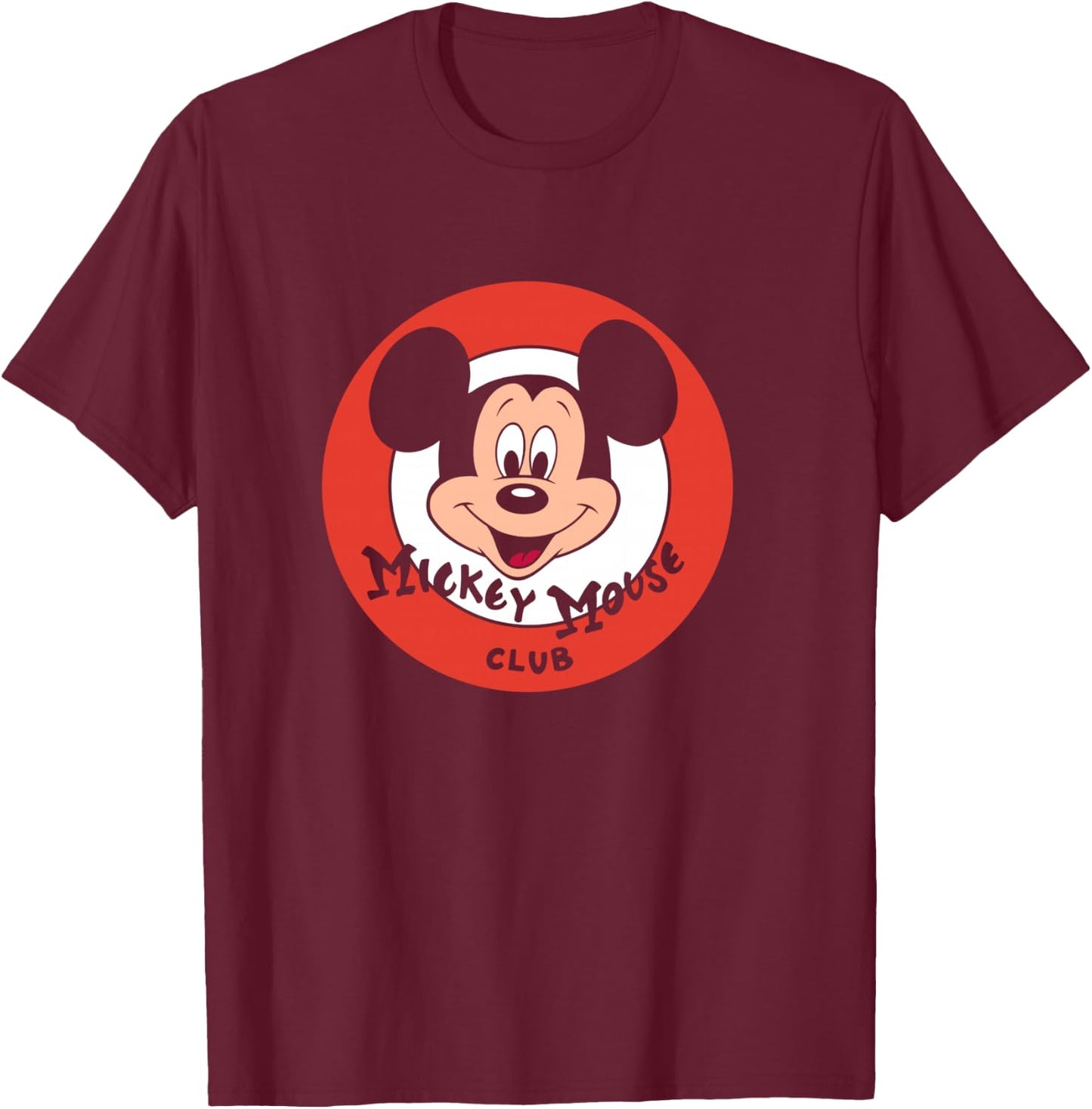 Disney Mickey and Friends Retro Classic Mickey Mouse Club T-Shirt - T-Shirt | Maroon
