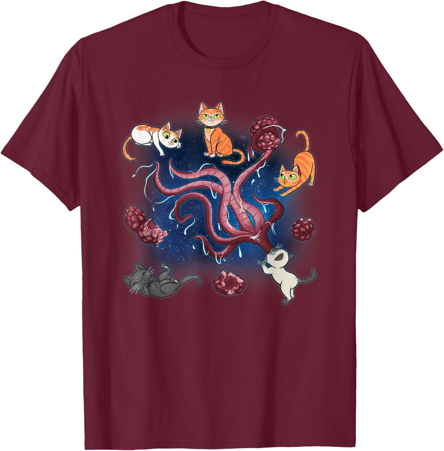 Marvel Studios The Marvels Goose & Flerkittens in Space Cute T-Shirt - T-Shirt | Maroon