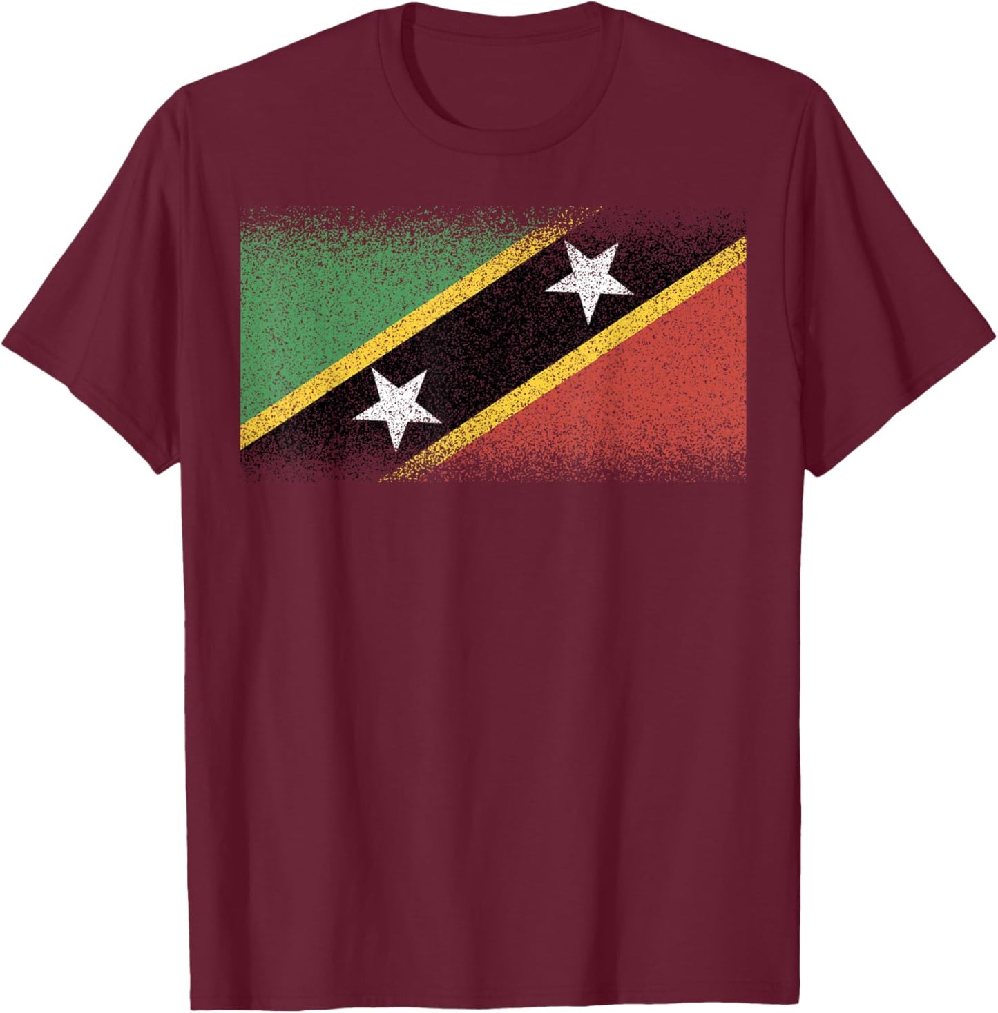 National Flag of Saint Kitts souvenir gift women T-Shirt - T-Shirt | Maroon