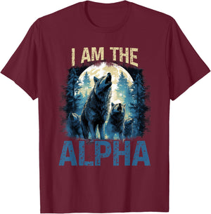 Men's I Am The Alpha T-Shirt - T-Shirt | Maroon
