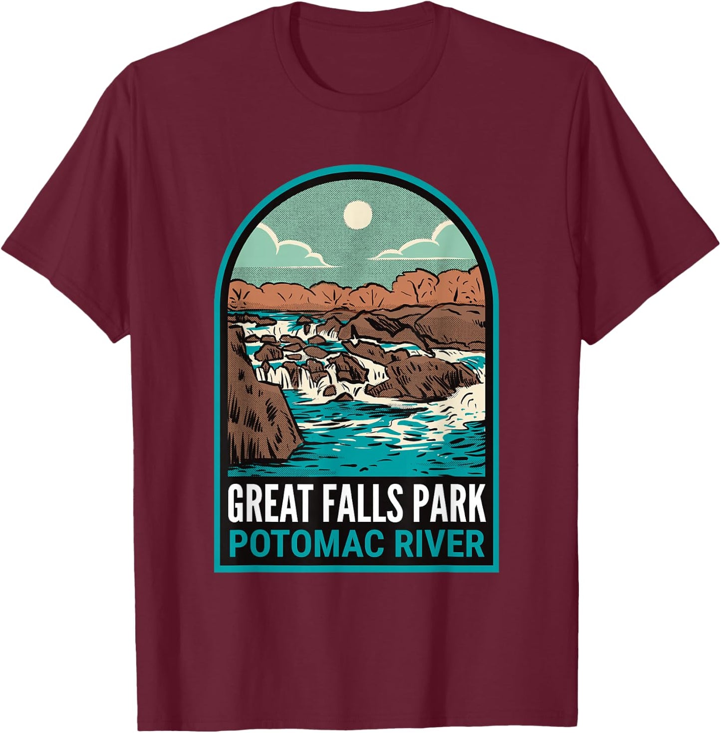 Great Falls Park Virginia Maryland T-Shirt - T-Shirt | Maroon