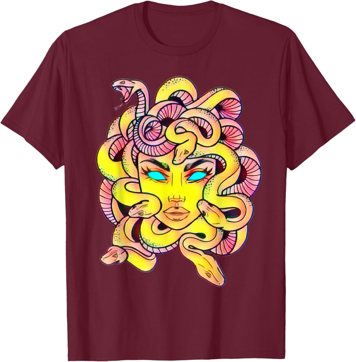 Cute Medusa T - Scary Greek Mythology Female Monster Medusa T-Shirt - T-Shirt | Maroon