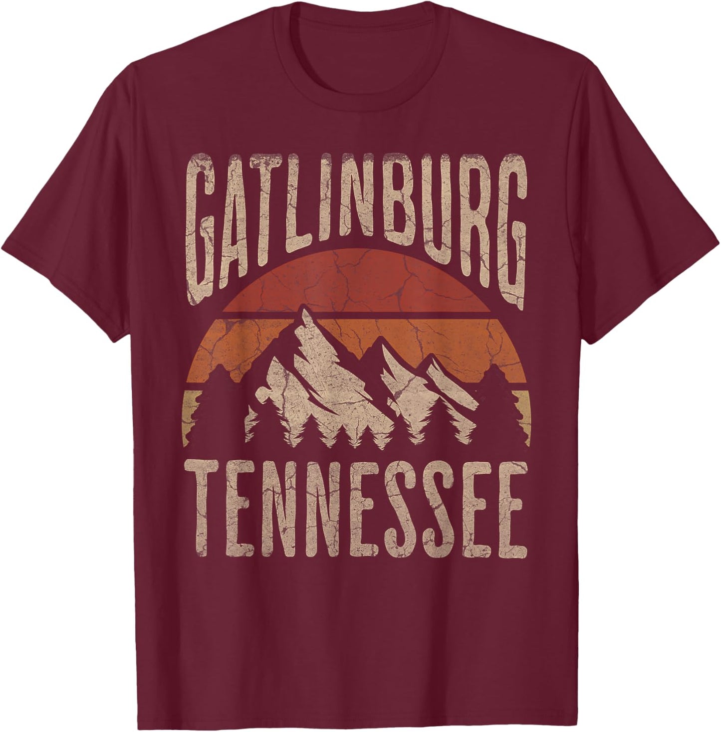 Gatlinburg Tennessee Hiking Outdoors T-Shirt - T-Shirt | Maroon