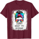 Bleached Messy Bun Sorry About My Husband Funny Husband T-Shirt - T-Shirt | Maroon