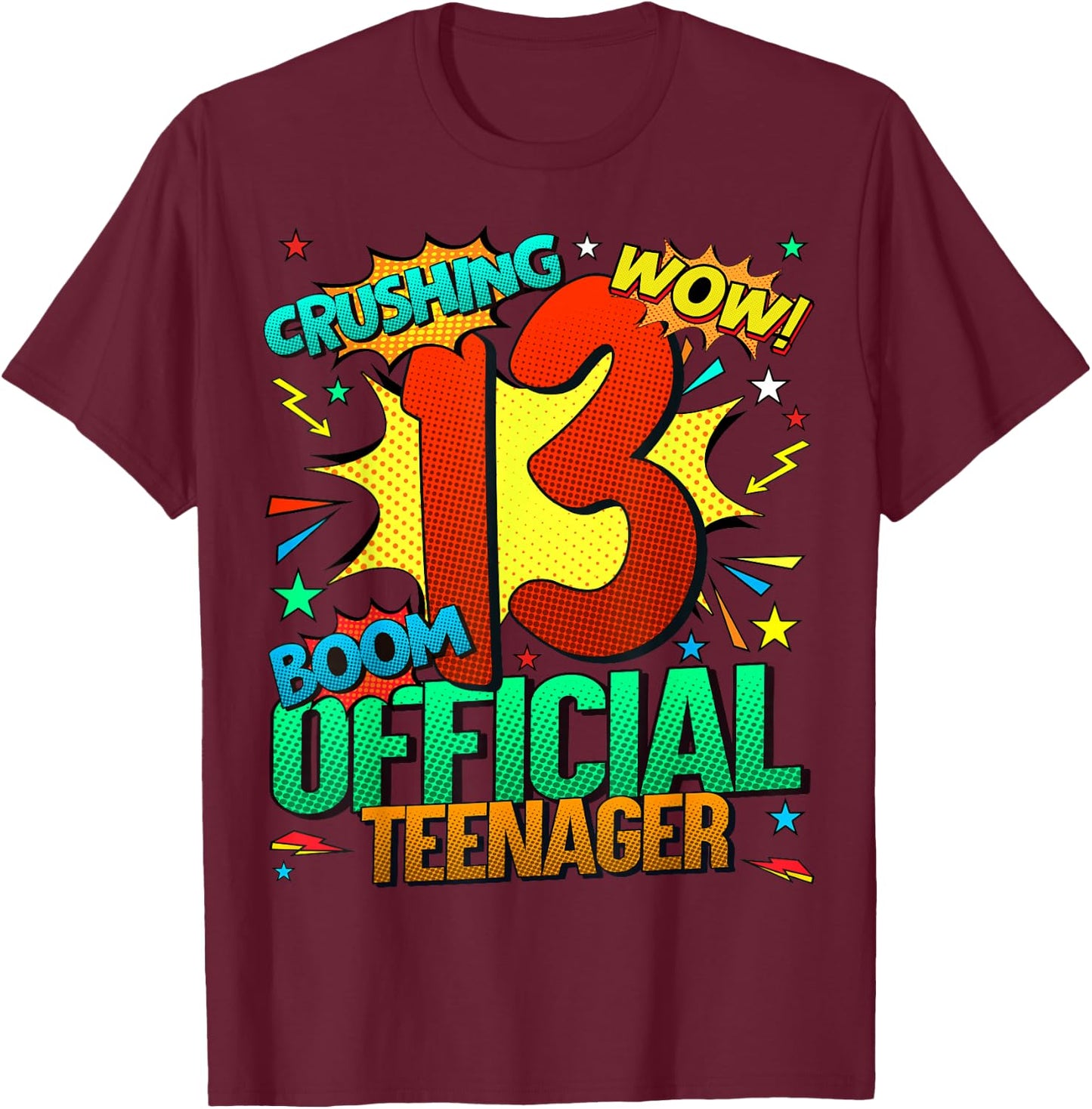 Official Teenager 13th Birthday Comic Awesome Since 2010 T-Shirt - T-Shirt | Maroon