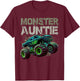 Monster Truck Auntie Family Matching Monster Truck Lovers T-Shirt - T-Shirt | Maroon