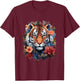 Tiger Flower T-Shirt - T-Shirt | Maroon