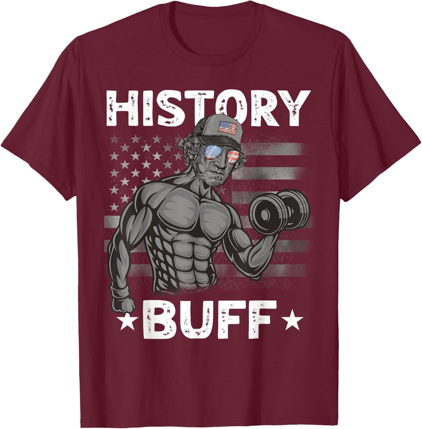 History Buff Washington Bro Weightlifting 4th of July Gym T-Shirt - T-Shirt | Maroon