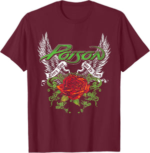 Poison - Thorns & Wings T-Shirt - T-Shirt | Maroon