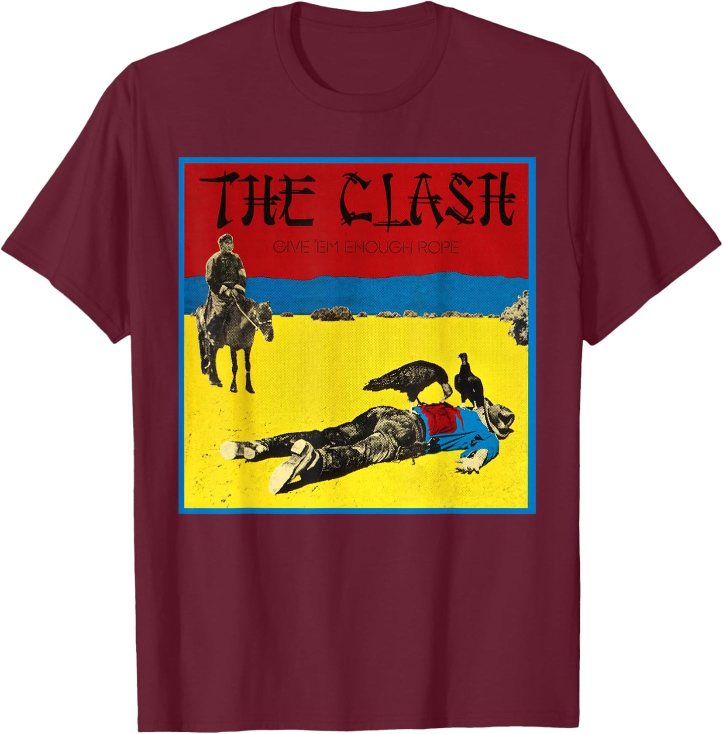 The Clash - Give 'Em Enough Rope T-Shirt - T-Shirt | Maroon