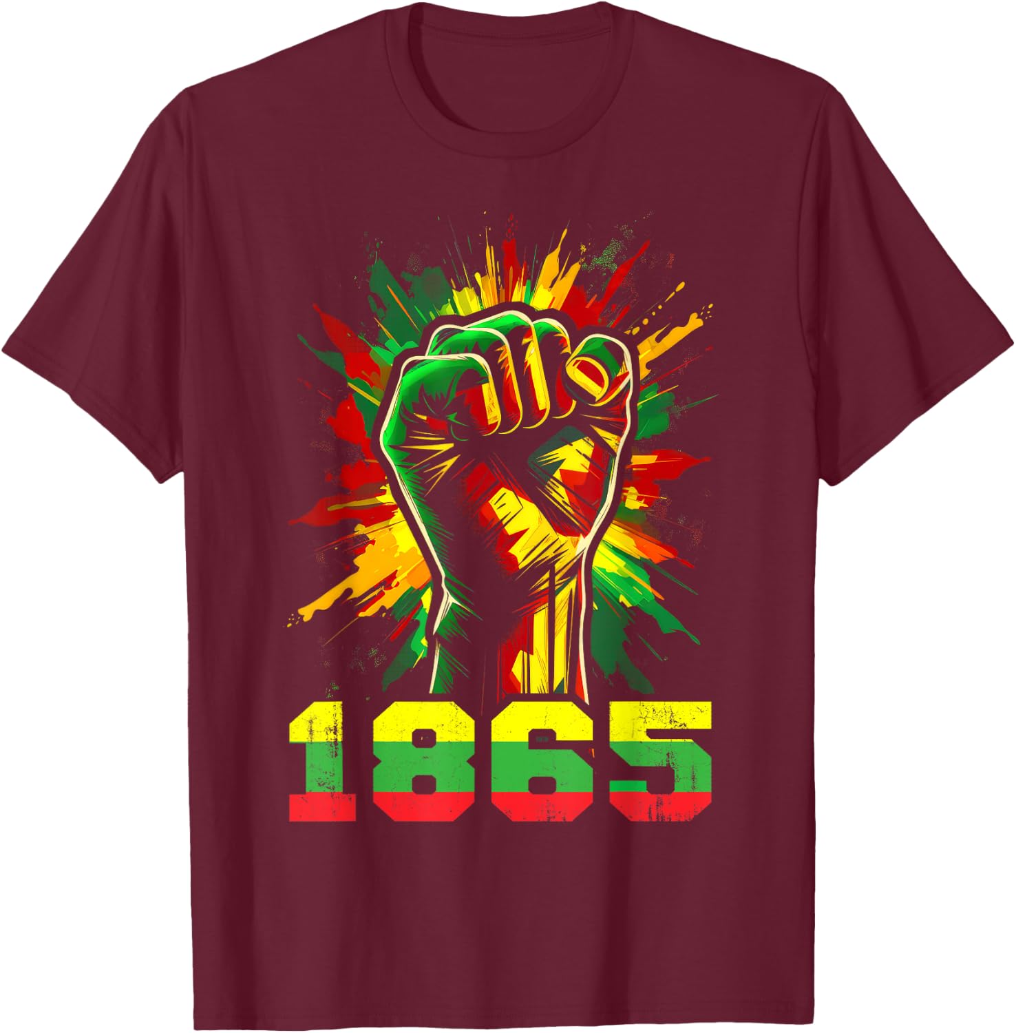 Juneteenth 1865 Black History African American Freedom T-Shirt - T-Shirt | Maroon