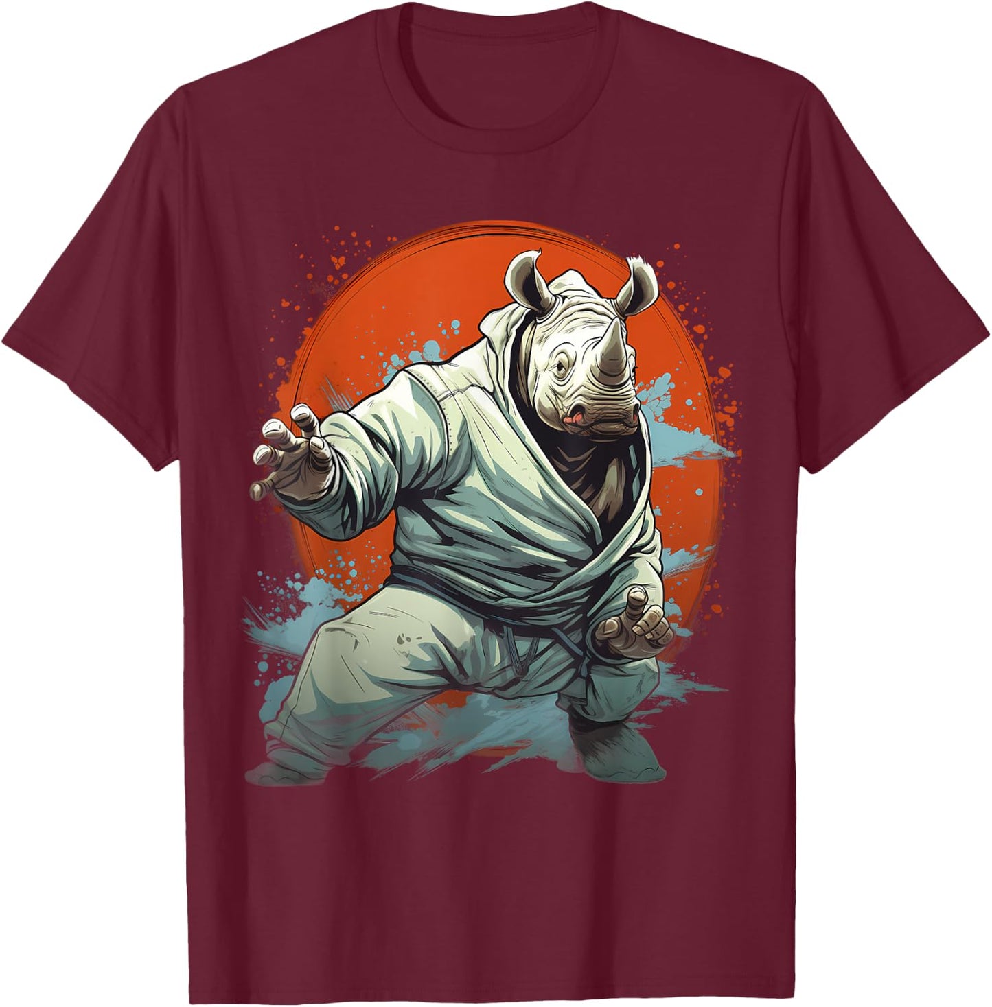 MMA Rhino Karate T-Shirt - T-Shirt | Maroon