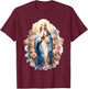 Blessed Mother Mary Mother of Jesus Roses Our Lady Catholic T-Shirt - T-Shirt | Maroon