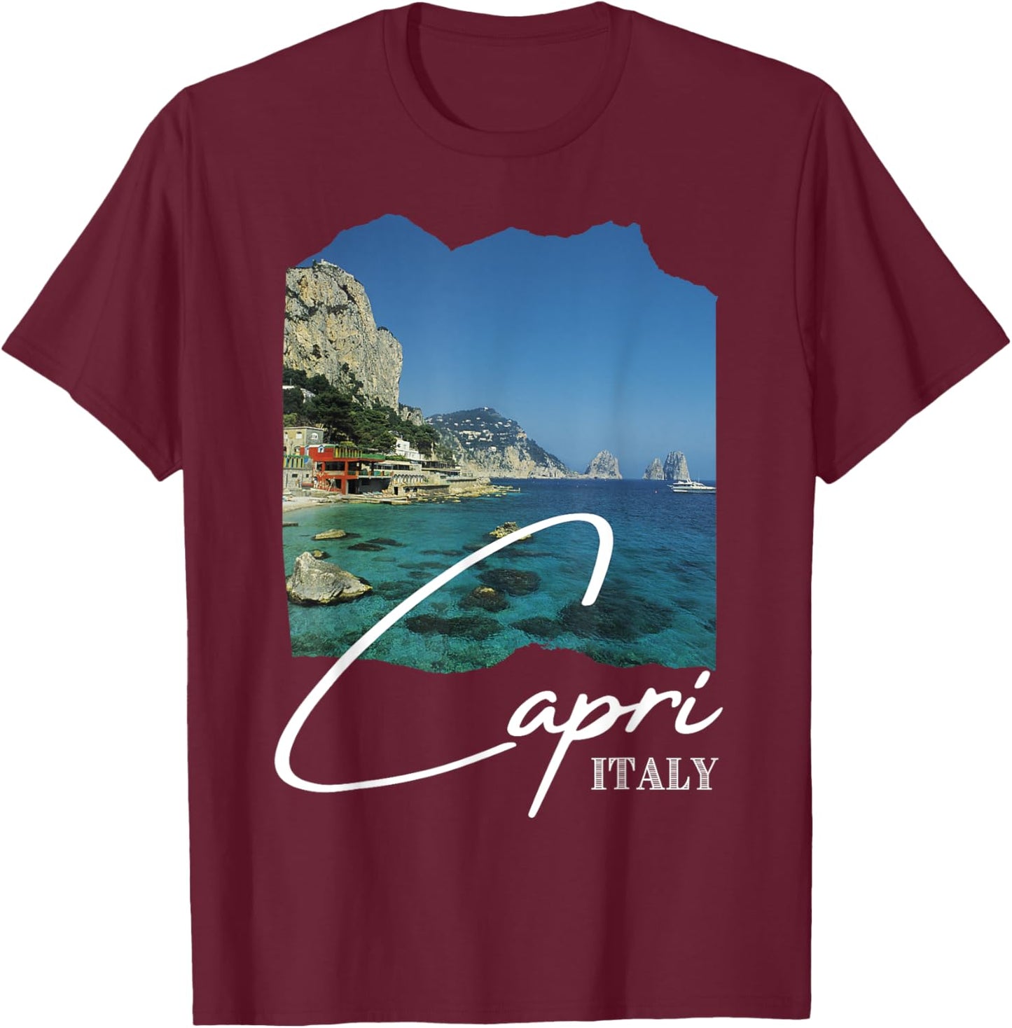 Capri Island - Capri Italy - Capri Souvenir T-Shirt - T-Shirt | Maroon