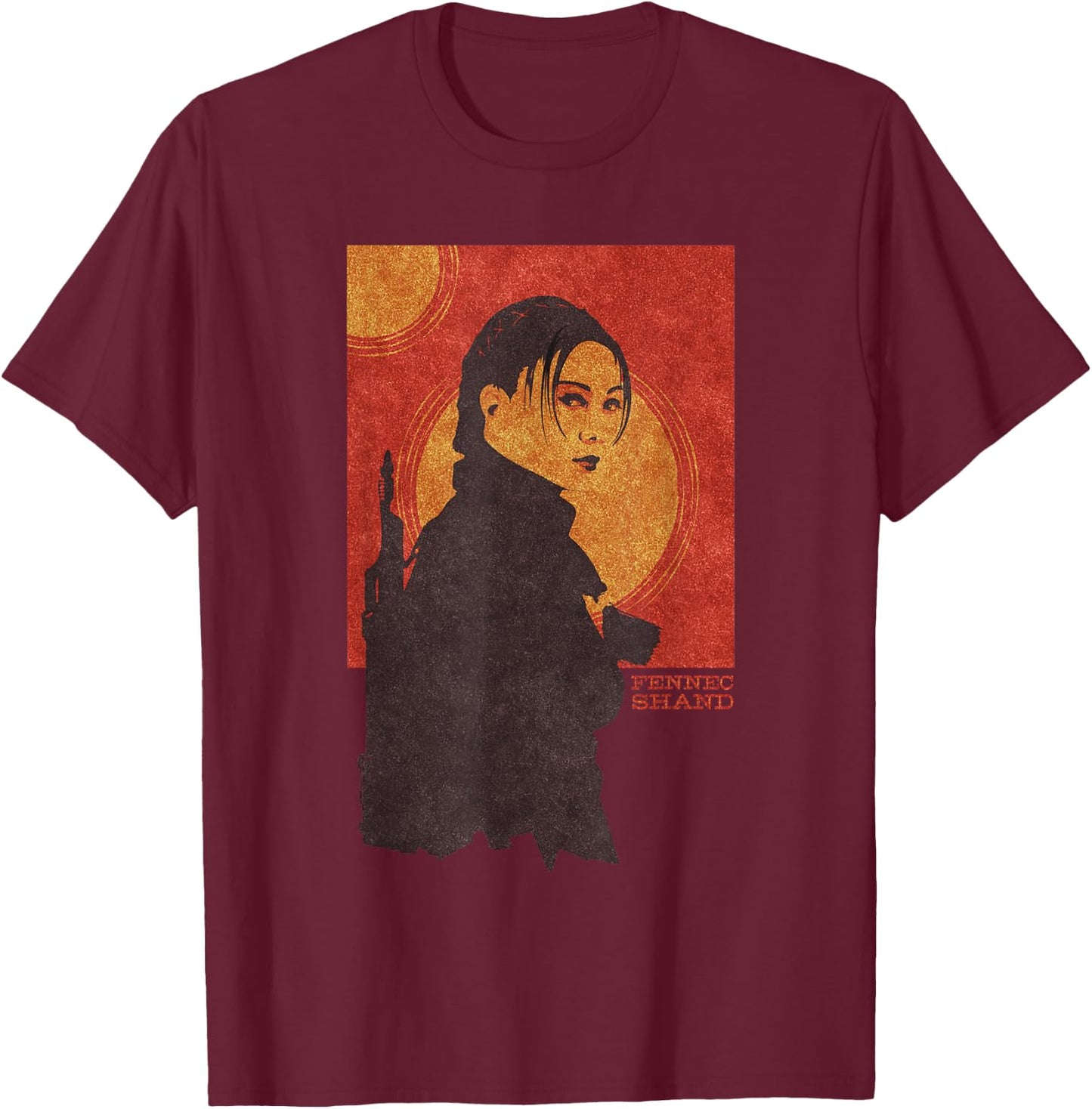 Star Wars The Book of Boba Fett Fennec Shand Red Tatooine T-Shirt - T-Shirt | Maroon