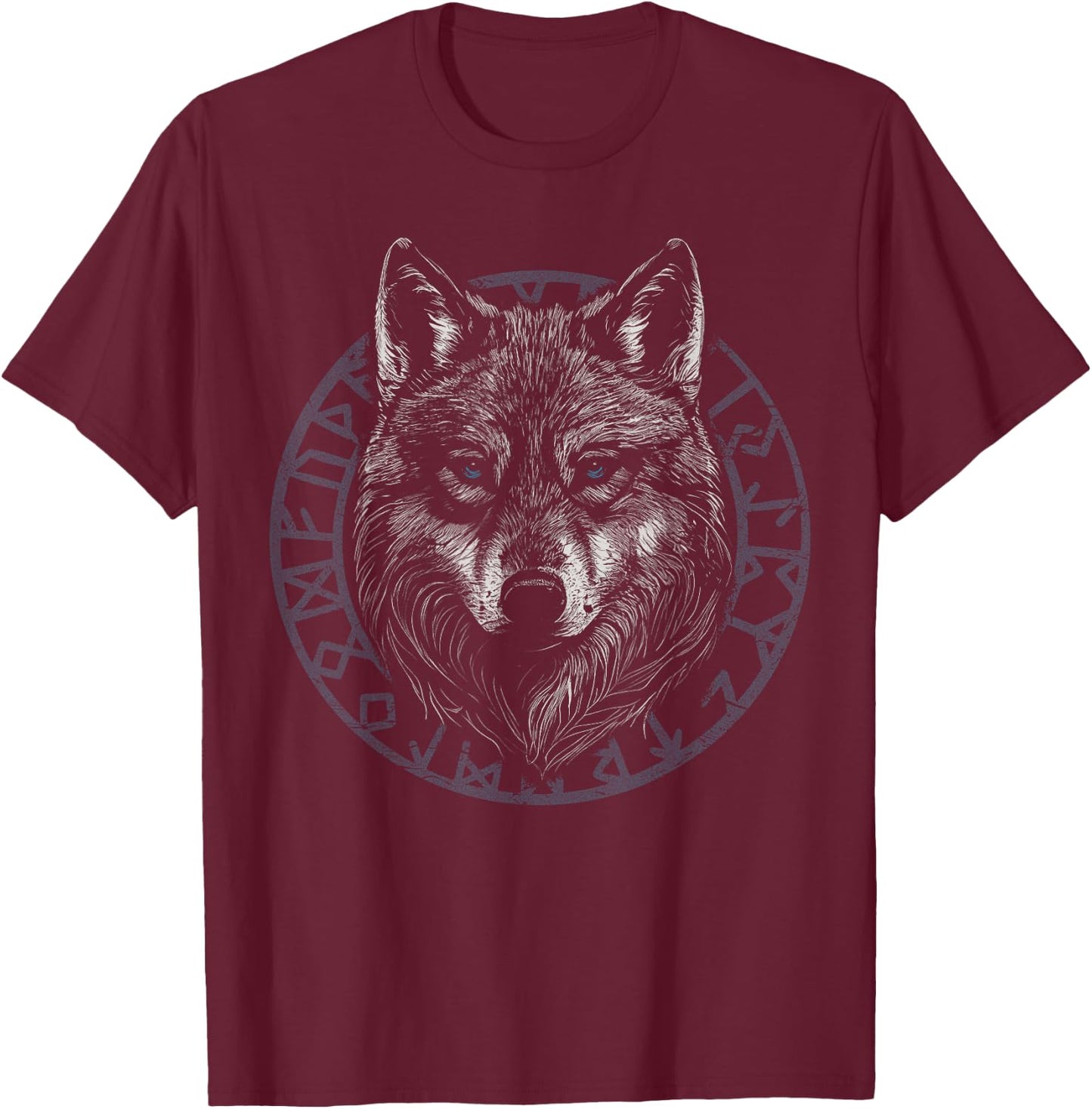Wolf Viking Runes Nordic Celtic Wolf Lover T-Shirt - T-Shirt | Maroon