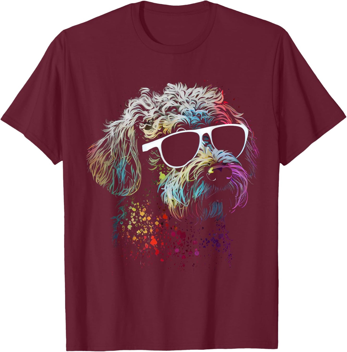 Schnoodle walking dog fans poodle schnauzer dogs T-Shirt - T-Shirt | Maroon